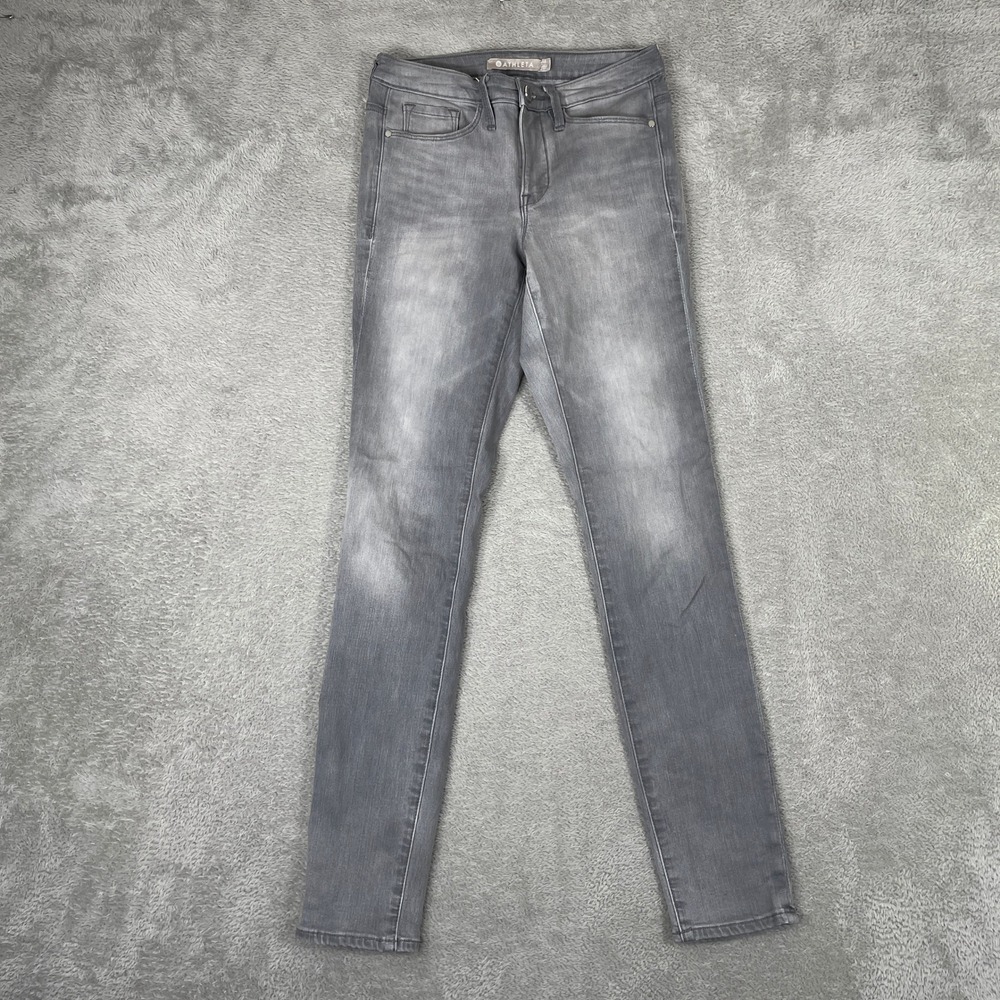 Athleta Sculpt Skinny Jeans Womens 2 Gray Denim Stretch Workwear Casual